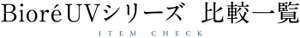 BioréUVシリーズ 比較一覧