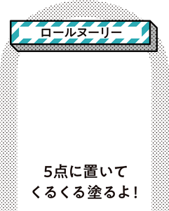［ロールヌーリー］5点に置いてくるくる塗るよ！