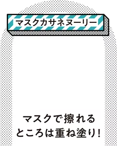 ［マスクカサネヌーリー］マスクで擦れるところは重ね塗り！
