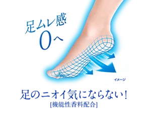 足ムレ感0へ。足のニオイ気にならない！［機能性香料配合］