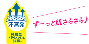 持続型ドライメッシュ技術(※)　ずーっと肌さらさら♪