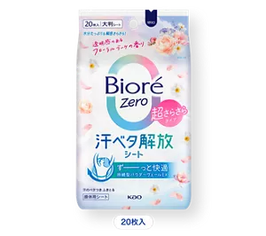 ビオレZero 汗ベタ解放シート 超さらさらタイプ 透明感のあるフローラルブーケの香り［20枚入］