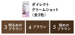 ダイレクト クリームショット （全3色）　3明るめのブラウン 4ブラウン 5暗めのブラウン
