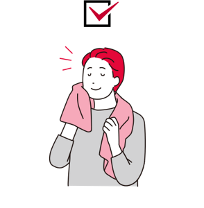 お風呂上がりの汗をふいている男性のイラストイメージ 