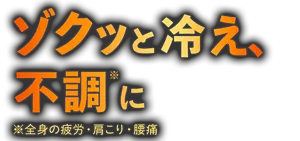  ゾクッと冷え、不調※に ※全身の疲労・肩こり・腰痛