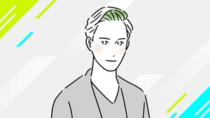 アップバングスタイルのイメージイラスト