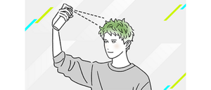 仕上げのスプレーをするイメージイラスト