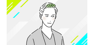 アップバングスタイルのイメージイラスト