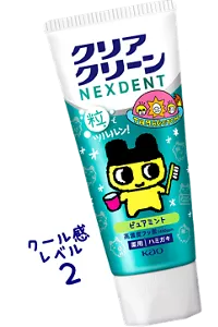 「クリアクリーンNEXDENTまめっちデザイン」のパッケージ画像。クール感レベル2。