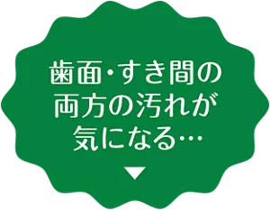歯面・すき間の両方の汚れが気になる…