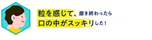 粒を感じて、磨き終わったら口の中がスッキリした！