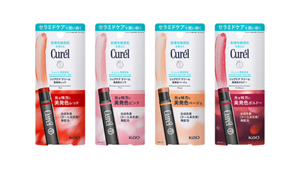 リップケア クリーム美発色シリーズ4.2g　美発色レッド・美発色ピンク・美発色ベージュ・美発色ボルドーの4段階展開です。