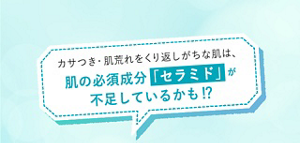 カサつき、肌荒れをくり返しがちな肌は、肌の必須成分「セラミド」が不足しているかも！？