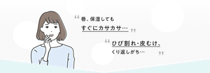 唇、保湿しても すぐにカサカサ… ひび割れ・皮むけ、 くり返しがち…