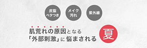 皮脂 ベタつき メイク汚れ 紫外線 肌荒れの原因となる「外部刺激」に悩まされる夏