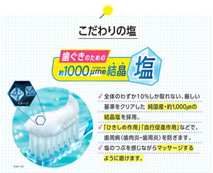 こだわりの塩 歯ぐきのための約1000マイクロメートルの結晶塩