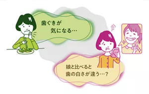 歯ぐきが気になる…／娘と比べると歯の白さが違う…？