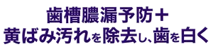 歯槽膿漏予防＋黄ばみ汚れを除去し、歯を白く
