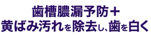 歯槽膿漏予防＋黄ばみ汚れを除去し、歯を白く