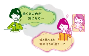 歯ぐきの色が気になる…／娘と比べると歯の白さが違う…？