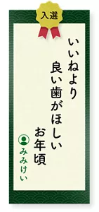いいねより良い歯がほしいお年頃（みみけい）