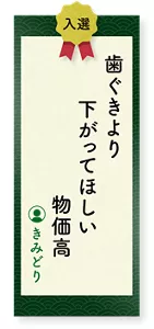 歯ぐきより下がってほしい物価高（きみどり）