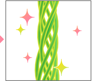 補修された繊維のイメージ