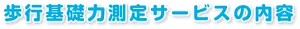 歩行基礎力測定サービスの内容