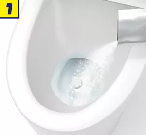 1. トイレにトイレハイタートイレそうじこれだけをかけている写真。