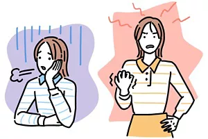 気分の不調を感じている女性のイラストイメージ