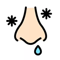 季節ごとのケアのイメージアイコン（鼻水が垂れている鼻）