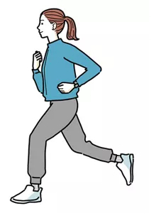 ランニングをしている女性のイラストイメージ