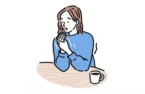 体調不良を感じている女性のイラストイメージ