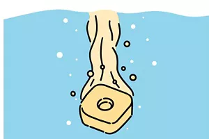 炭酸入浴剤がお湯に溶けているイラストイメージ
