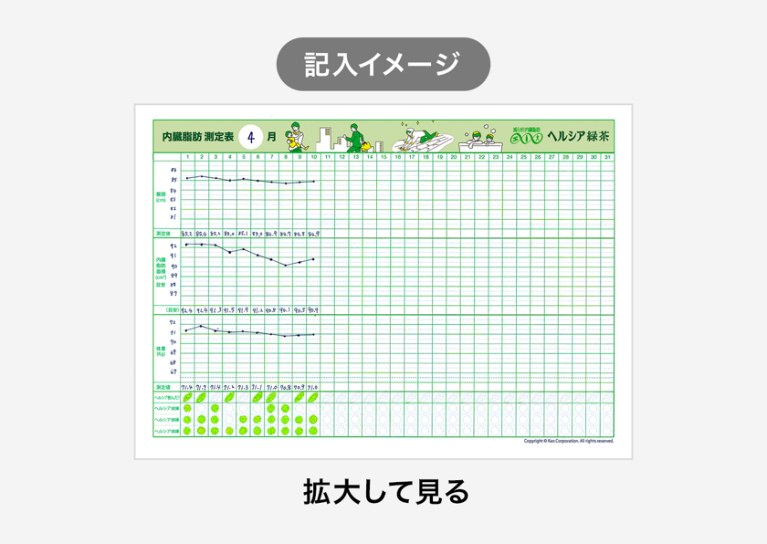 花王株式会社 ヘルシア 測定表ダウンロード