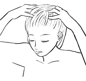 頭頂部付近の根元