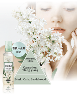 取扱い企業限定 コットンムスクの香りのピラミッド画像。トップノート Aldehydic,Clove　ミドルノート Carnation,Ylang ylang　ラストノート Musk, Orris, Sandalwood