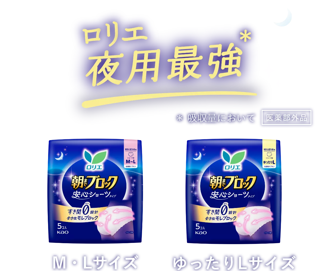 バラ売り相談可能 朝までブロック 安心ショーツ 142P 朝までブロック 安心ショーツ | ロリエ | 花王株式会社