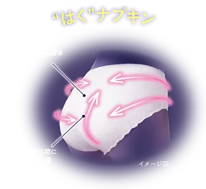 ”はく”ナプキンのイメージ。ロリエ　朝までブロック　安心ショーツタイプを履いている。