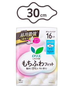 ボリュームパック　しあわせ素肌　もちふわフィット　無香料　特別心配な昼用３０ｃｍ　羽つきの製品カタログページへ。