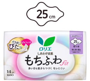 しあわせ素肌　もちふわfit　特に多い昼用２５ｃｍ　羽つきの製品カタログページへ。