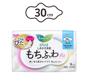 しあわせ素肌　もちふわfit　無香料　特別心配な昼用３０ｃｍ　羽つきの製品カタログページへ。
