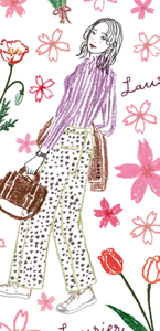 日付とイラスト入りの３，４月の基礎体温表ダウンロード先へ。