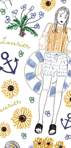 日付とイラスト入りの７，８月の基礎体温表ダウンロード先へ。