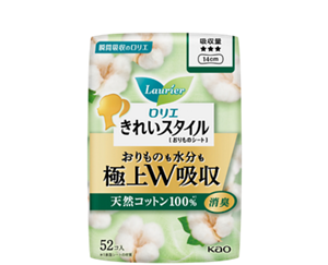 きれいスタイル　極上W吸収 天然コットン100% 無香料の製品カタログページへ。