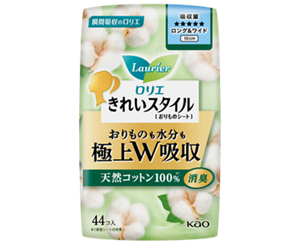 きれいスタイル　極上W吸収 天然コットン100% 無香料 ロング&ワイドの製品カタログページへ。