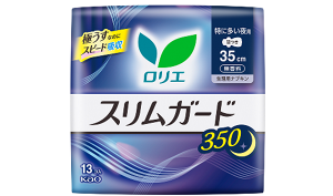 スリムガード　特に多い夜用３５０羽つきの製品カタログページへ。