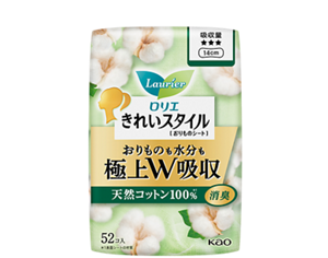 きれいスタイル　極上Ｗ吸収　天然コットン１００％の製品カタログページへ。