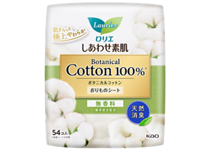 しあわせ素肌おりものシート　Ｂｏｔａｎｉｃａｌ　Ｃｏｔｔｏｎ１００％　天然消臭（無香料）の製品カタログページへ。