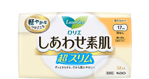 しあわせ素肌　通気超スリム　軽い日用１７ｃｍ　羽なしの製品カタログページへ。